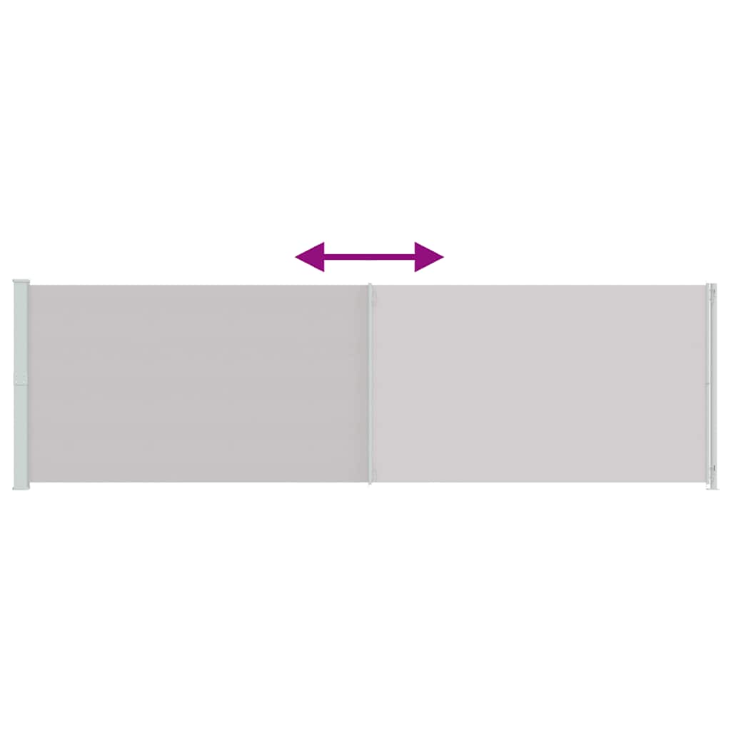 Tenda da Sole Laterale Retrattile per Patio 180x600 cm Grigia