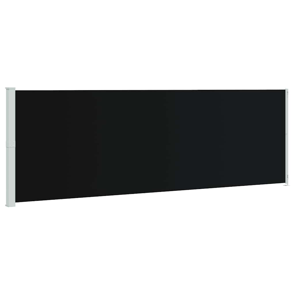 Tenda da Sole Laterale Retrattile per Patio 200x600 cm Nera