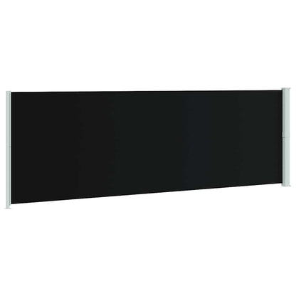 Tenda da Sole Laterale Retrattile per Patio 200x600 cm Nera
