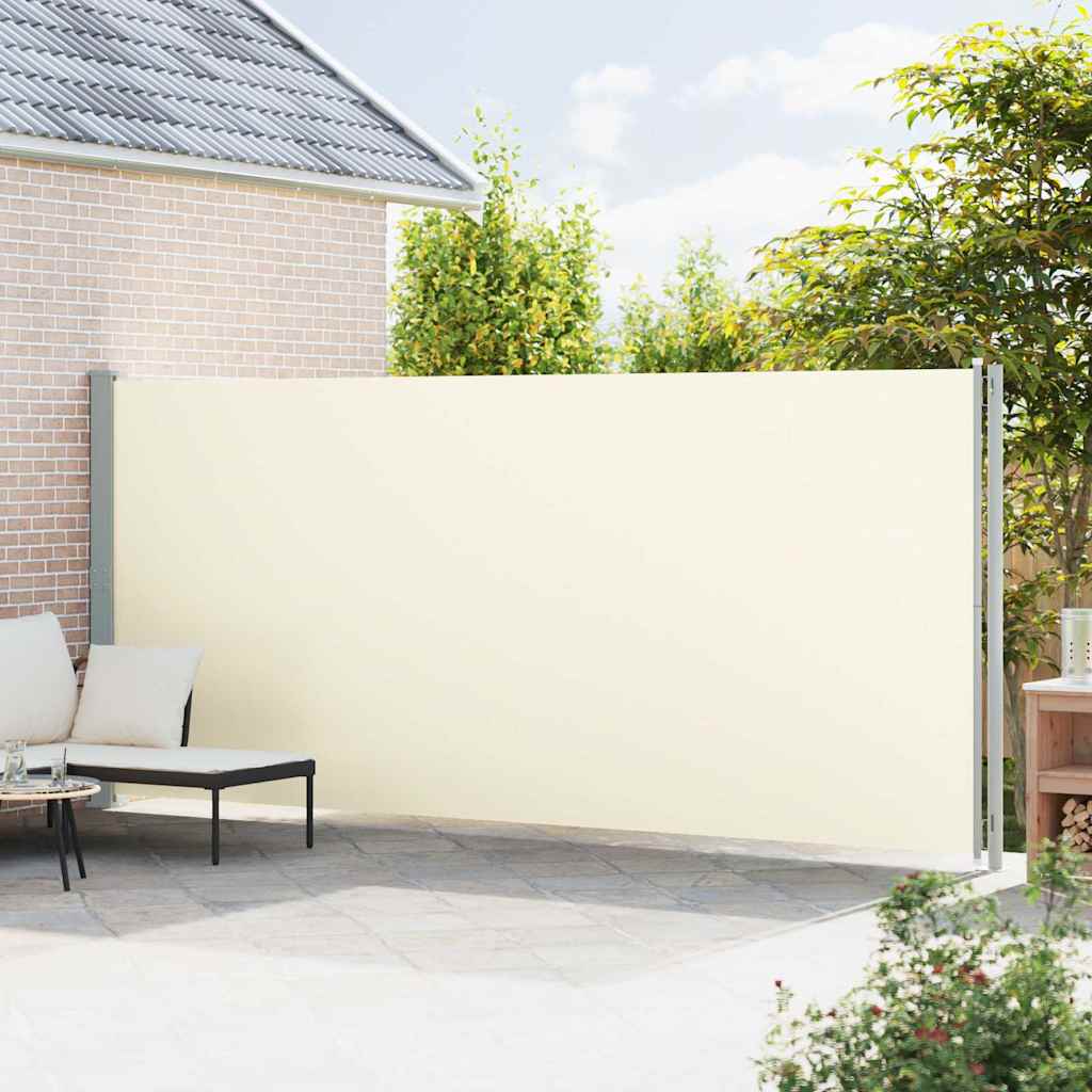 Tenda da Sole Laterale Retrattile per Patio 200x600 cm Crema | homemem39