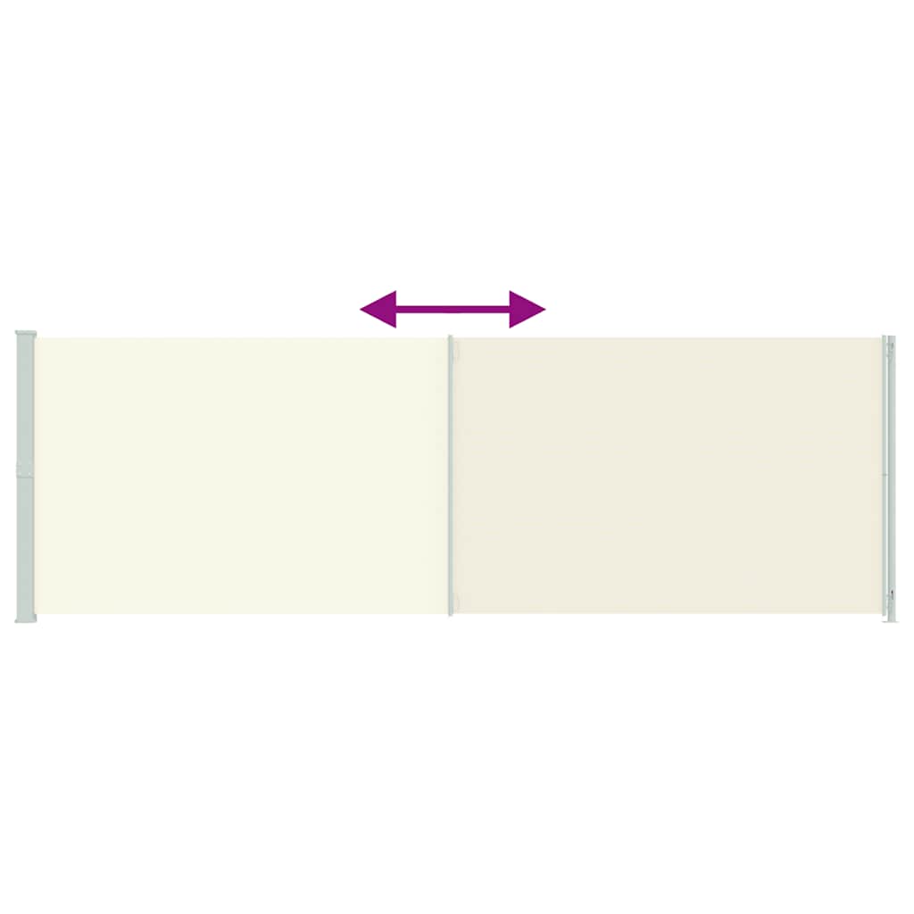 Tenda da Sole Laterale Retrattile per Patio 200x600 cm Crema | homemem39