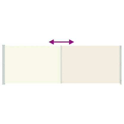 Tenda da Sole Laterale Retrattile per Patio 200x600 cm Crema | homemem39