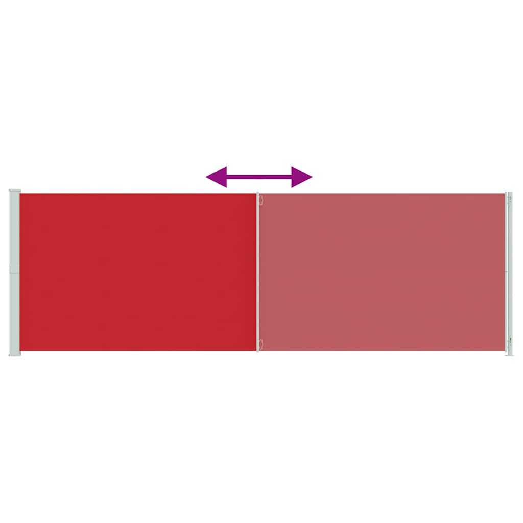 Tenda da Sole Laterale Retrattile per Patio 200x600 cm Rossa | homemem39