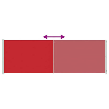 Tenda da Sole Laterale Retrattile per Patio 200x600 cm Rossa | homemem39