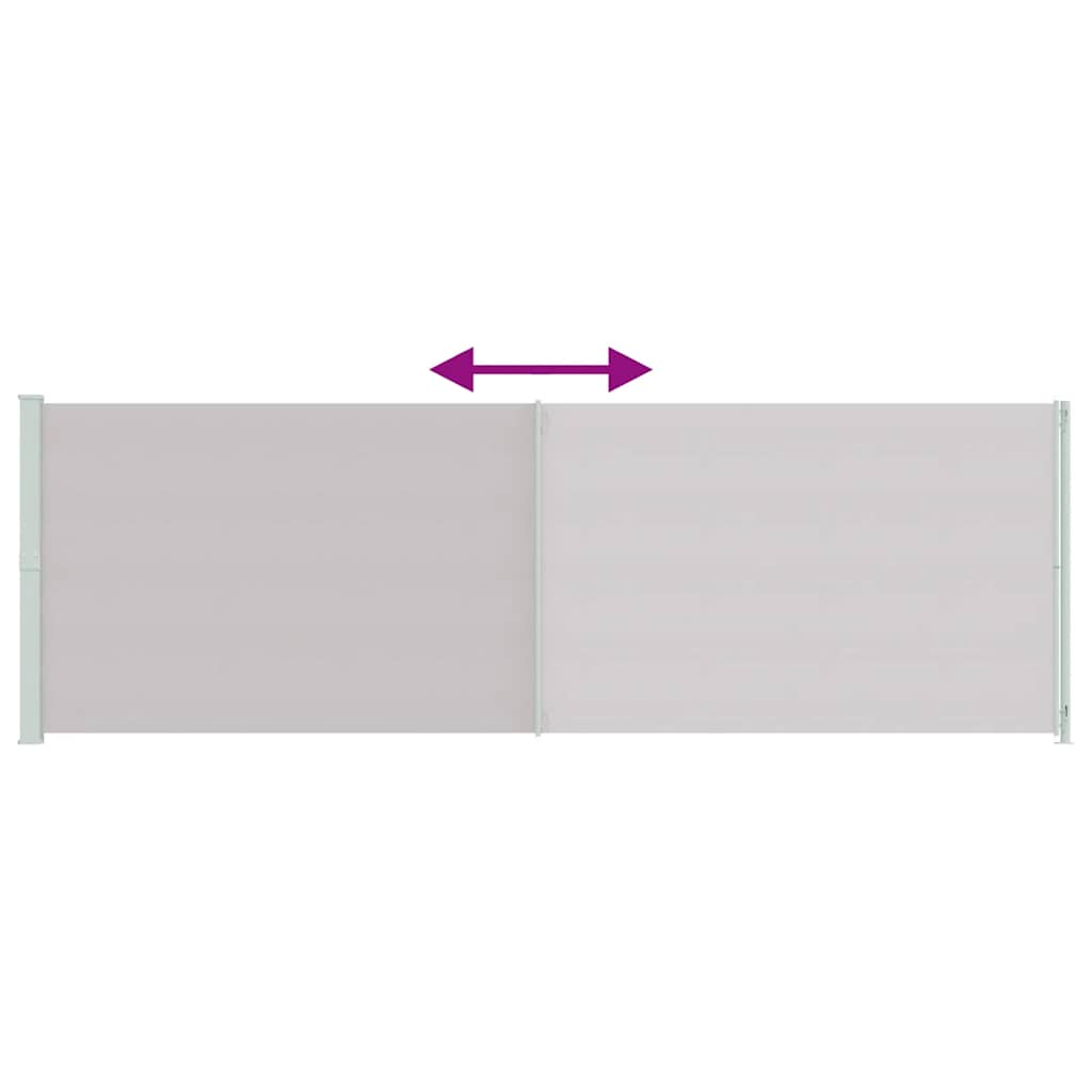 Tenda da Sole Laterale Retrattile per Patio 200x600 cm Grigia | homemem39