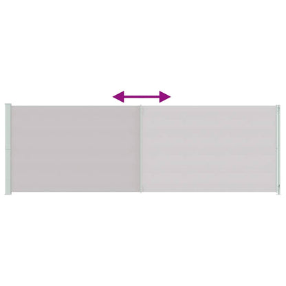 Tenda da Sole Laterale Retrattile per Patio 200x600 cm Grigia | homemem39