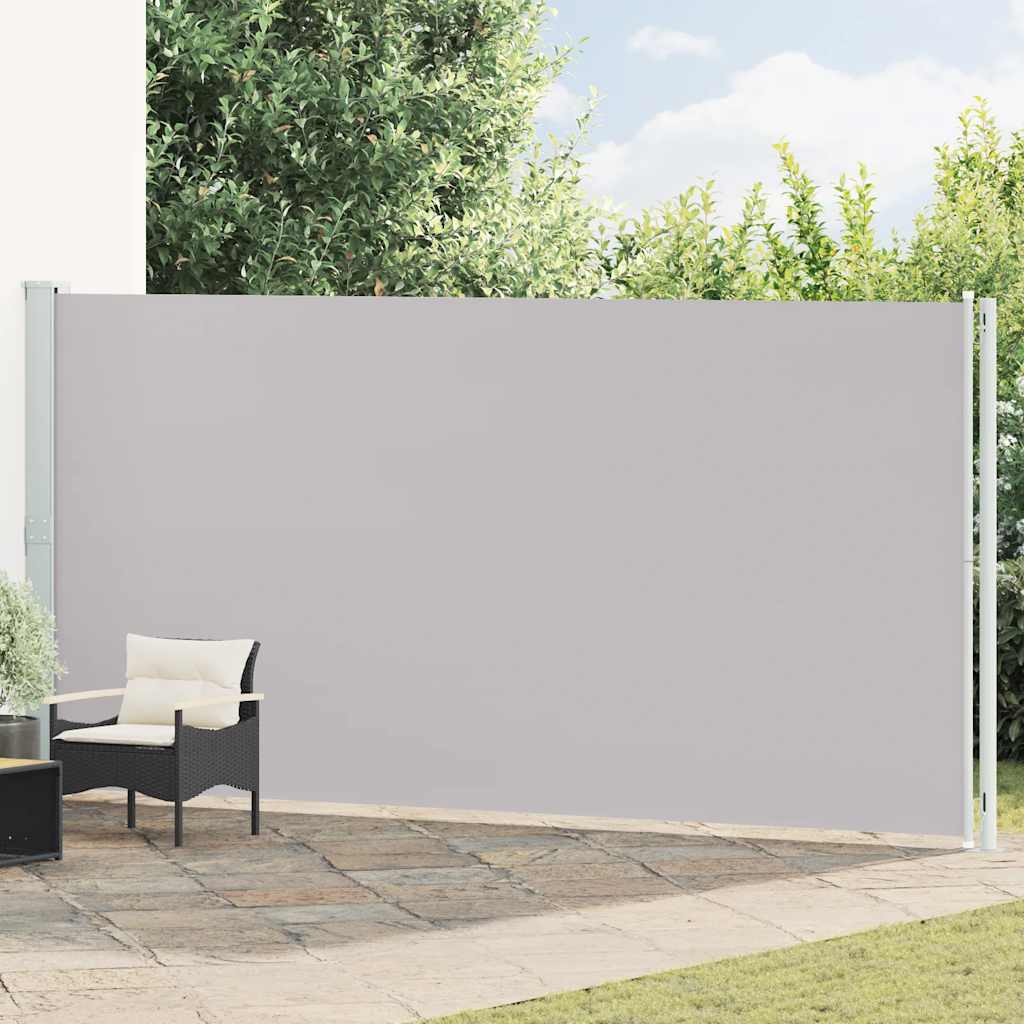 Tenda da Sole Laterale Retrattile per Patio 200x600 cm Grigia