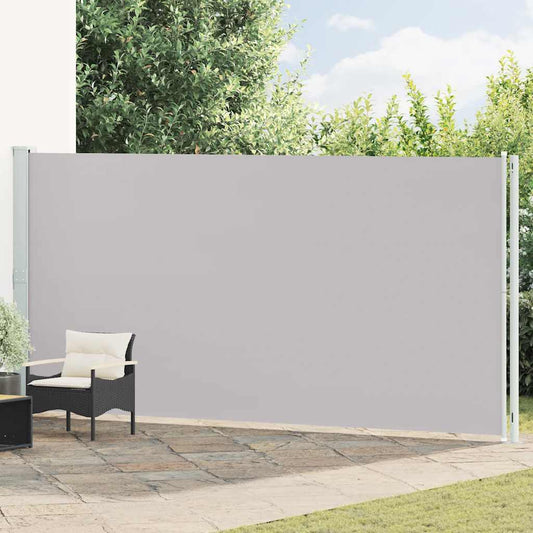 Tenda da Sole Laterale Retrattile per Patio 200x600 cm Grigia