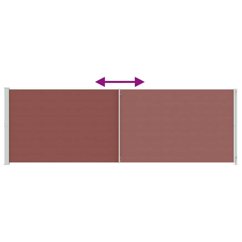 Tenda da Sole Laterale Retrattile per Patio 200x600 cm Marrone | homemem39