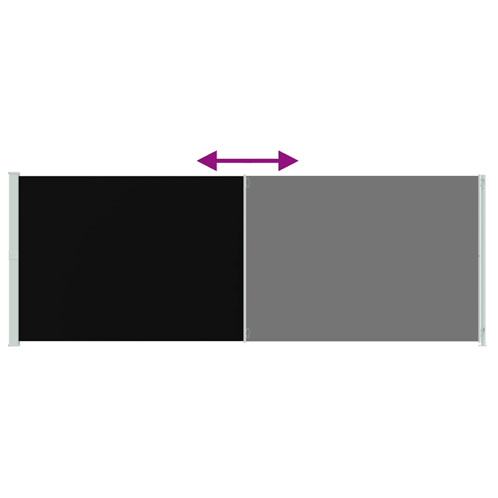 Retractable Side Awning for Patio 220x600 cm Black