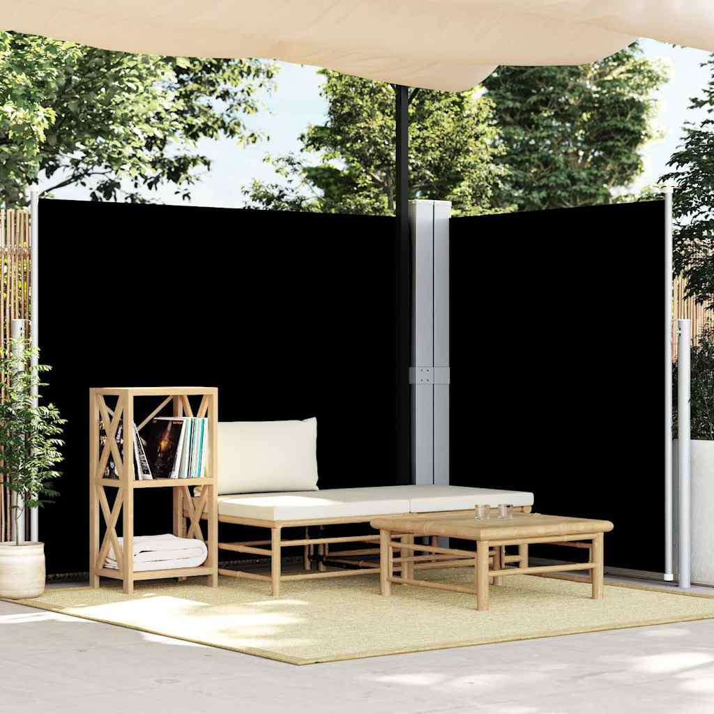 Tenda da Sole Laterale Retrattile Nera 180x600 cm | homemem39