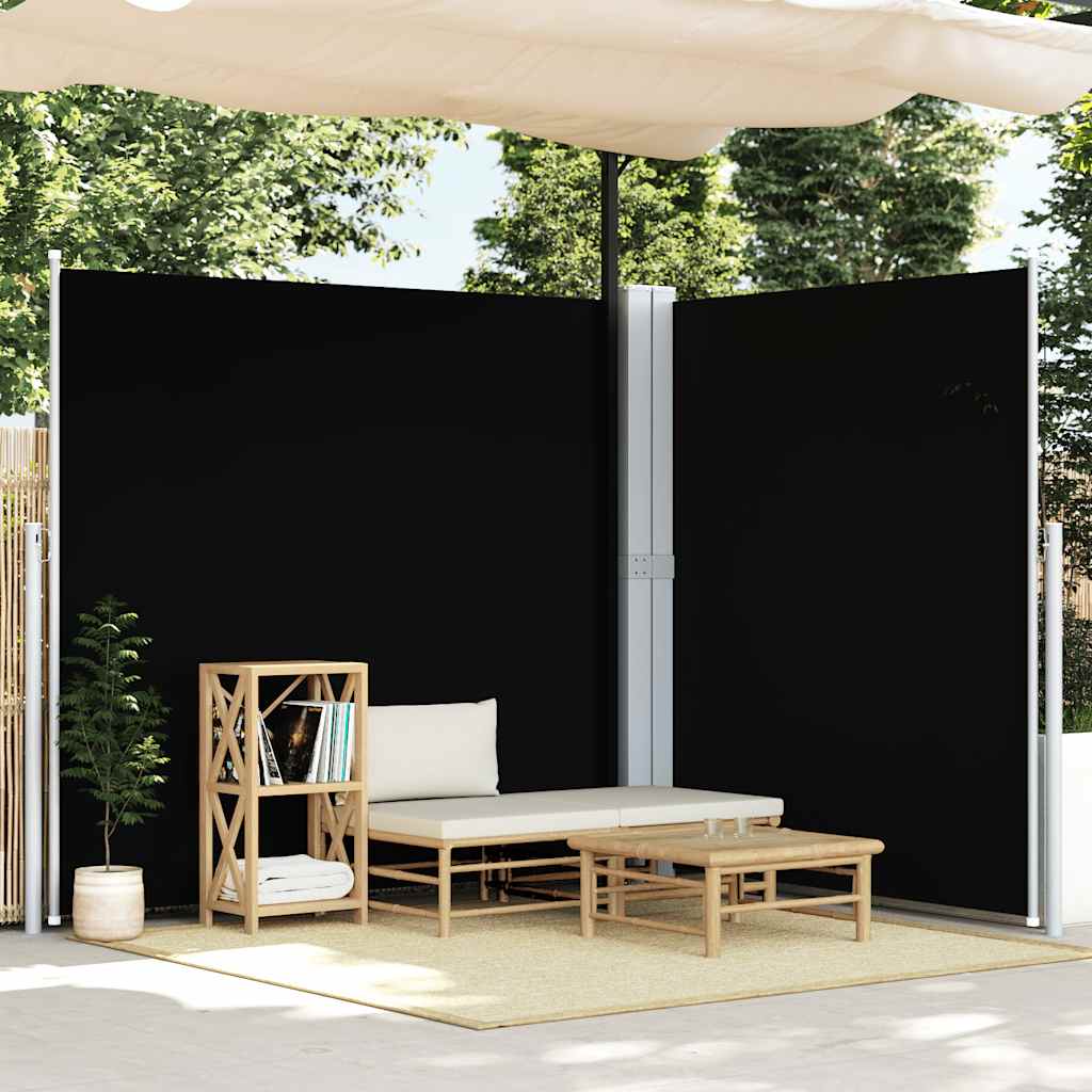 Tenda da Sole Laterale Retrattile Nera 200x600 cm | homemem39