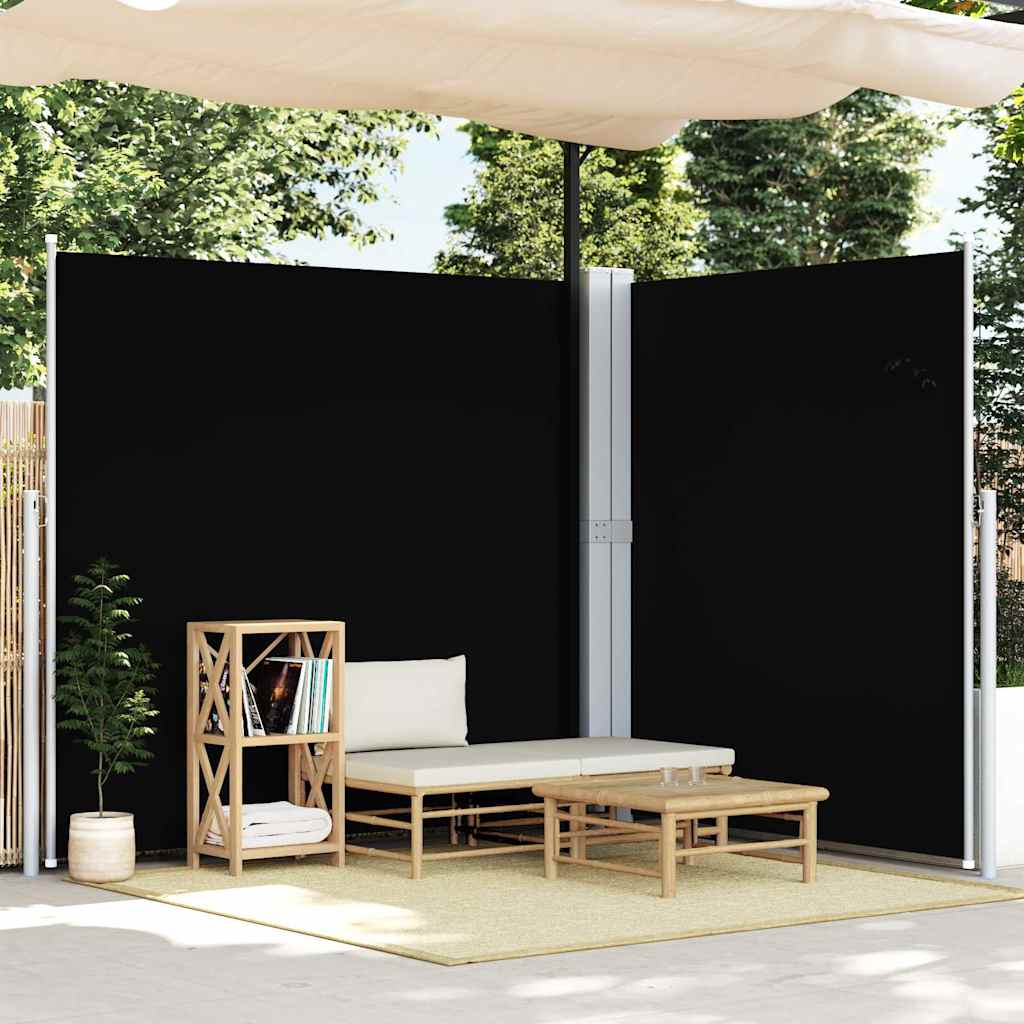 Tenda da Sole Laterale Retrattile Nera 200x600 cm