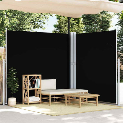 Tenda da Sole Laterale Retrattile Nera 200x600 cm