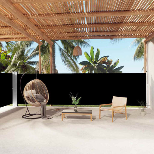 Tenda da Sole Laterale Retrattile Nera 160x1000 cm | homemem39