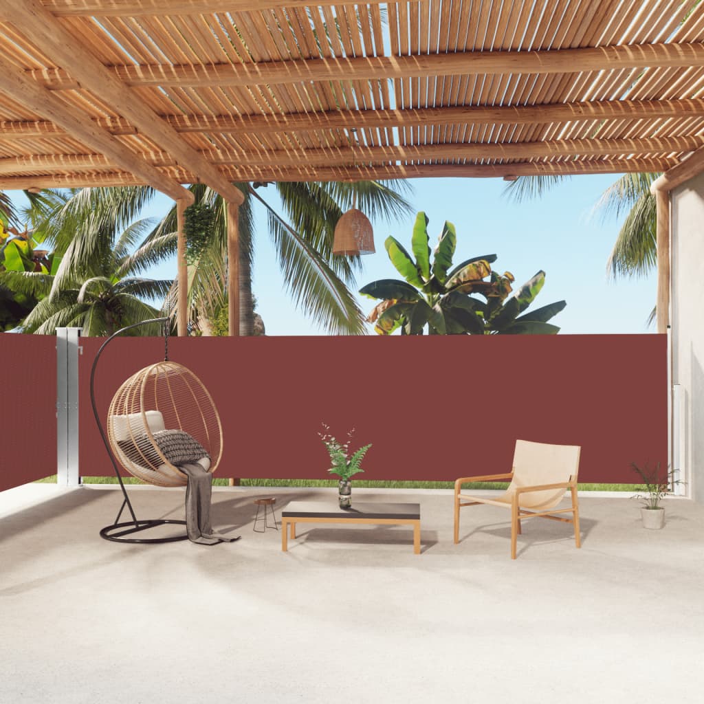 Tenda Laterale Retrattile Marrone 160x1000 cm | homemem39