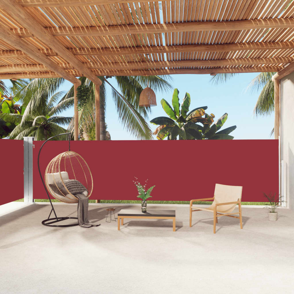 Tenda Laterale Retrattile Rossa 160x1000 cm | homemem39
