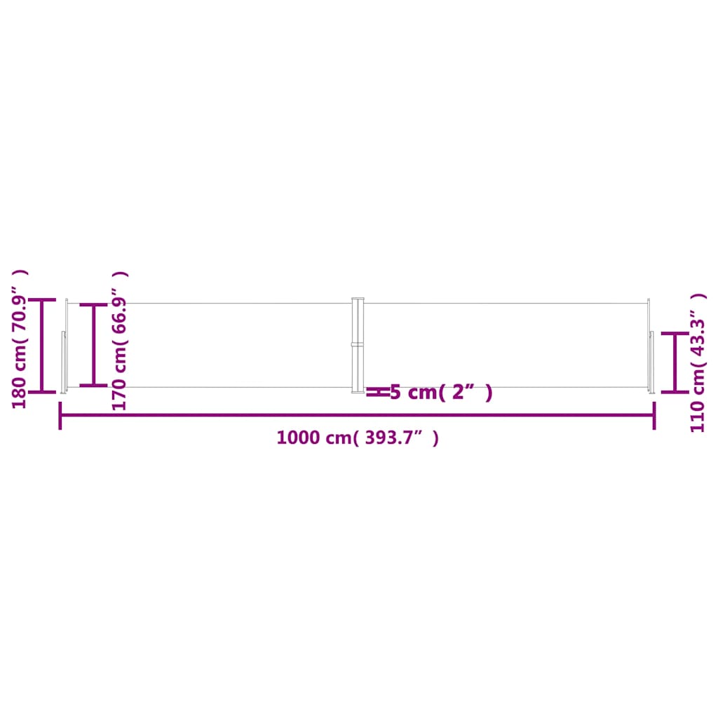 Tenda da Sole Laterale Retrattile Antracite 180x1000 cm | homemem39