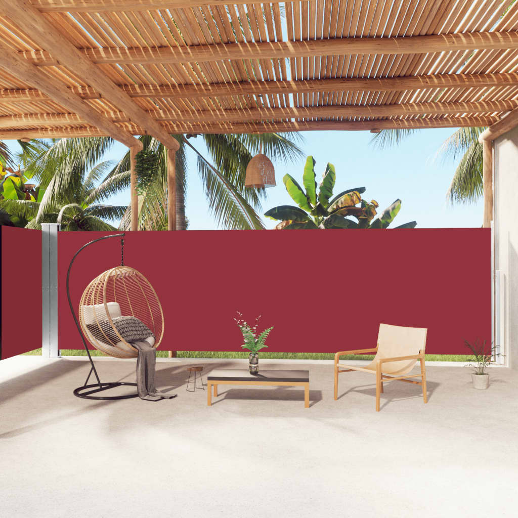 Tenda da Sole Laterale Retrattile Rossa 180x1000 cm | homemem39