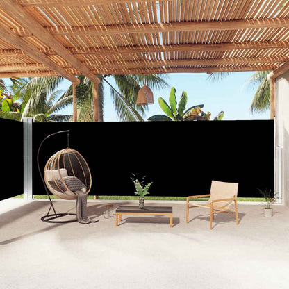 Tenda da Sole Laterale Retrattile Nera 200x1000 cm | homemem39