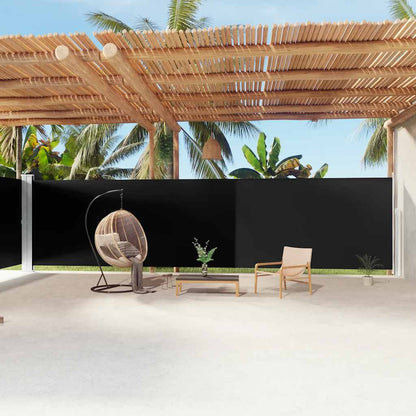 Tenda da Sole Laterale Retrattile Nera 200x1200 cm | homemem39
