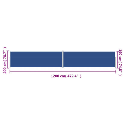 Tenda da Sole Laterale Retrattile Blu 200x1200 cm | homemem39