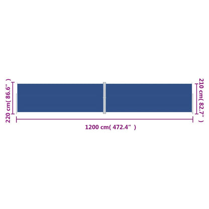 Tenda da Sole Laterale Retrattile Blu 220x1200 cm | homemem39