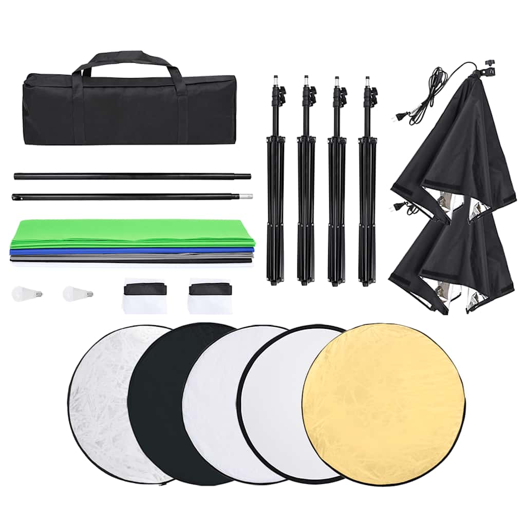 Kit di Illuminazione da Studio con Fondali e Softbox - homemem39