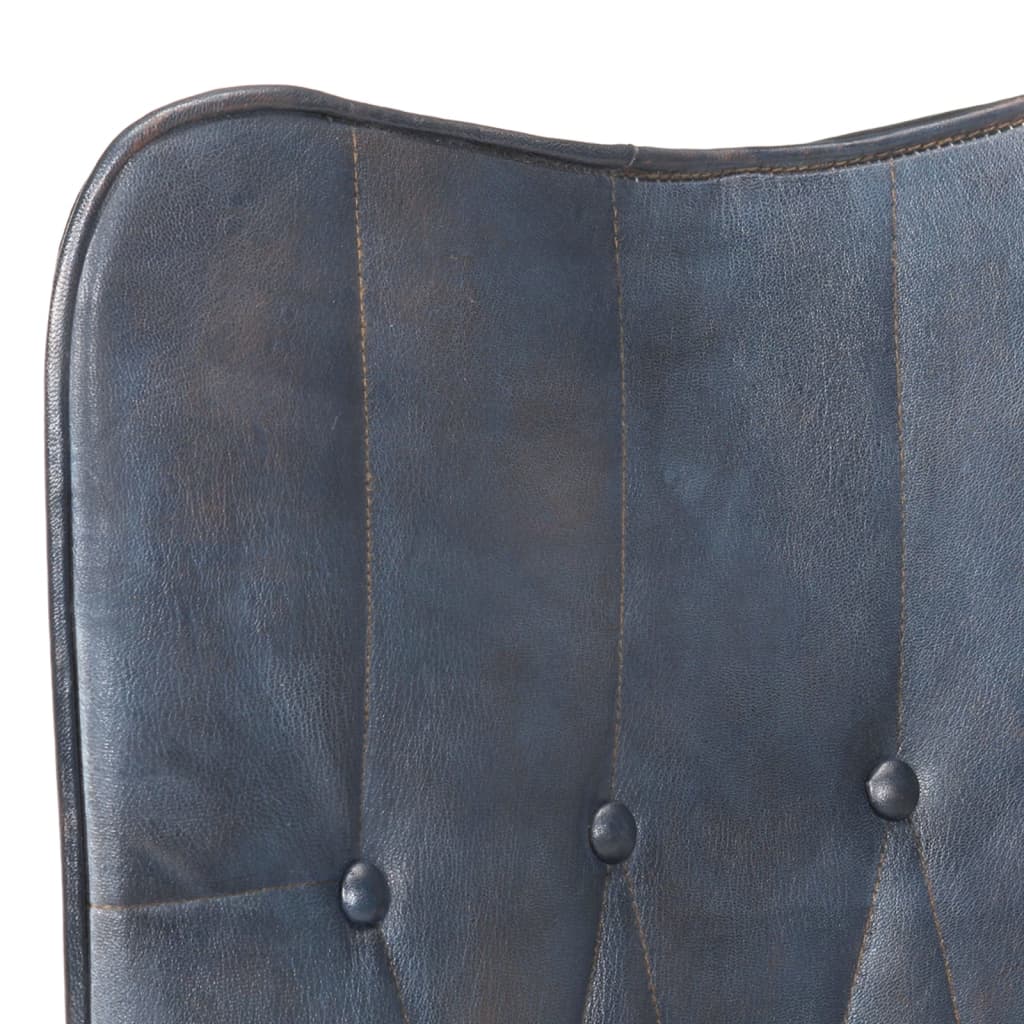 Poltrona Wingback Grigia in Vera Pelle - homemem39