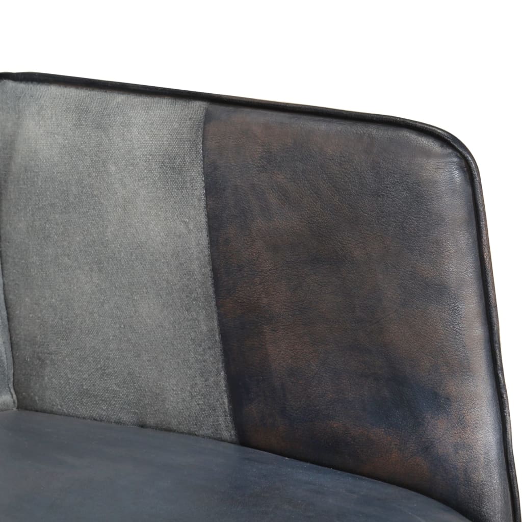 Poltrona Wingback Grigia in Vera Pelle - homemem39