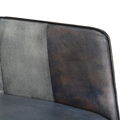 Poltrona Wingback Grigia in Vera Pelle - homemem39
