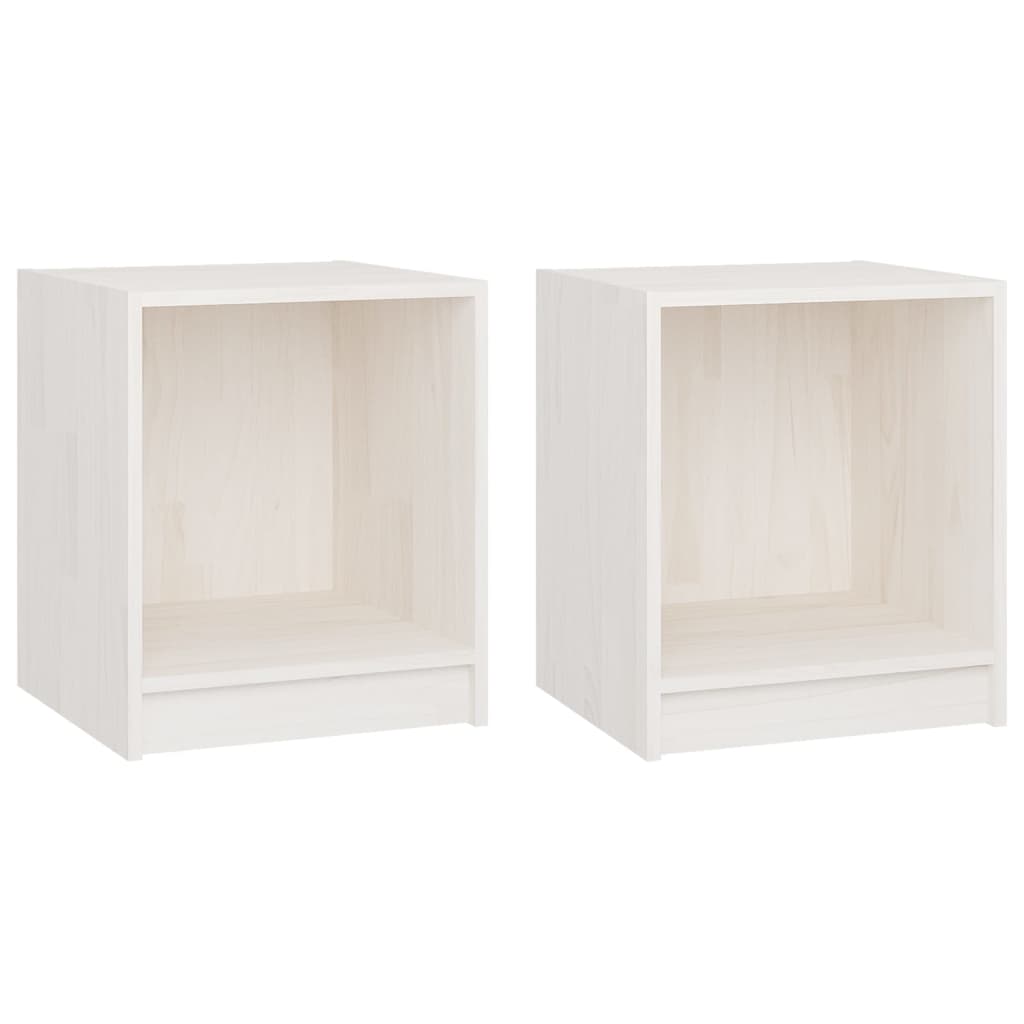 Comodini 2 pz Bianchi 35,5x33,5x41,5 cm Legno Massello di Pino - homemem39