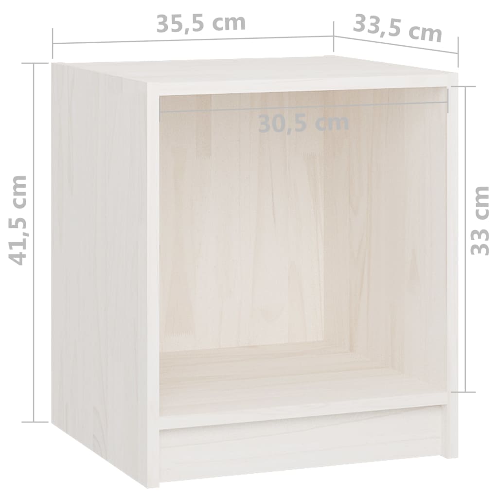 Comodini 2 pz Bianchi 35,5x33,5x41,5 cm Legno Massello di Pino - homemem39