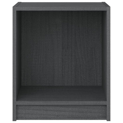 Comodini 2 pz Grigi 35,5x33,5x41,5 cm in Legno Massello di Pino - homemem39