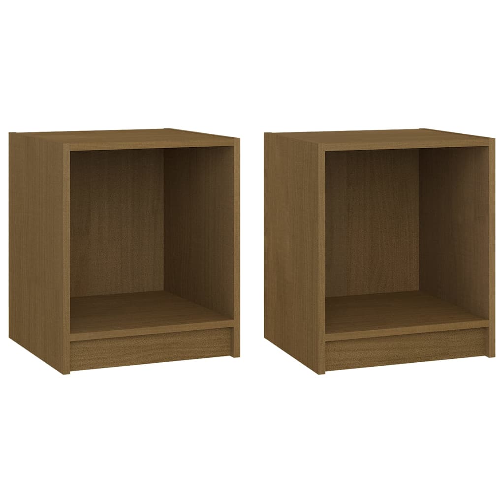 Comodini Marrone Ambra 2 pz 35,5x33,5x41,5 cm in Legno di Pino - homemem39