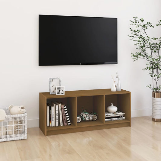 Mobile Porta TV Marrone Ambra 104x33x41 cm in Legno di Pino - homemem39