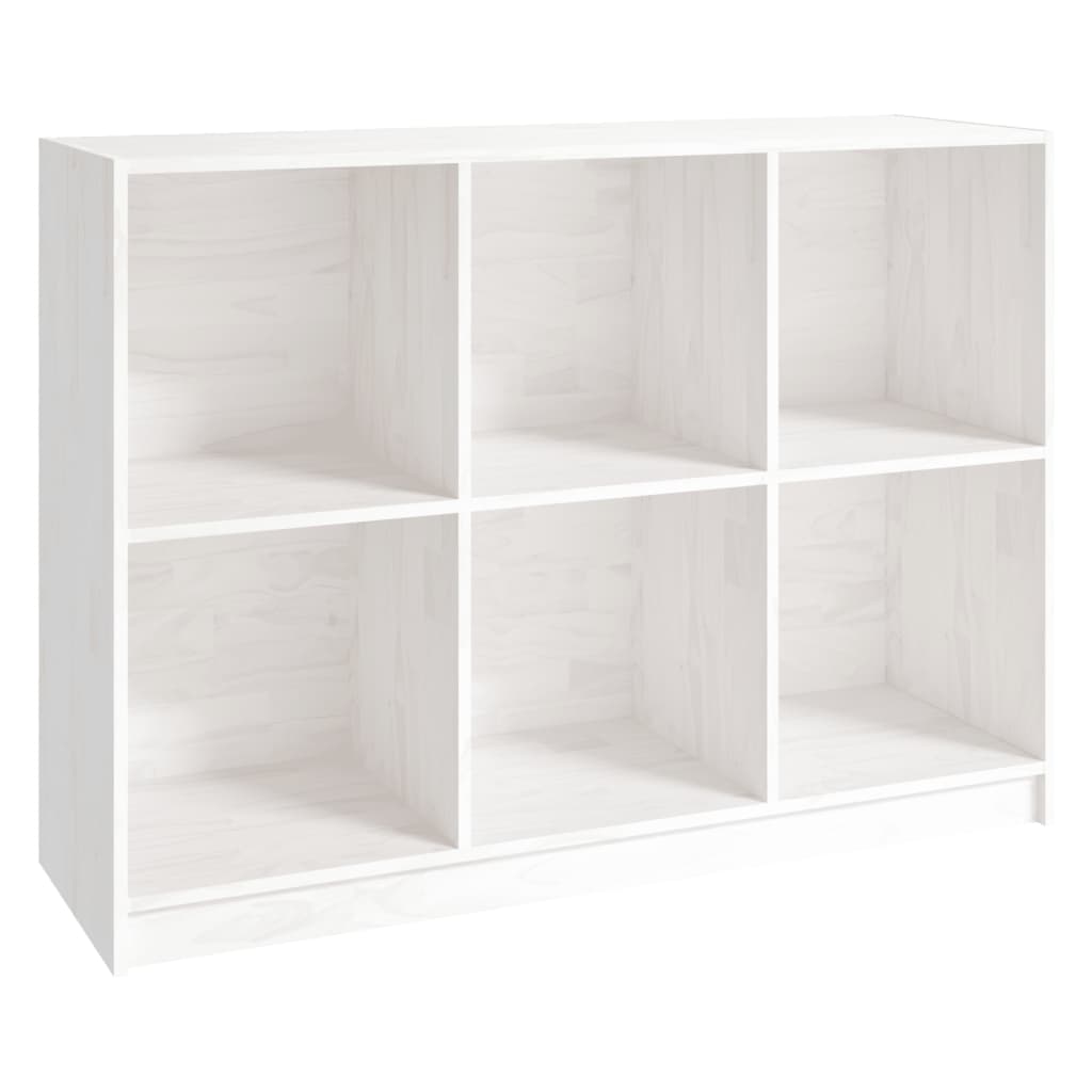 Libreria Bianca 104x33x76 cm in Legno Massello di Pino - homemem39