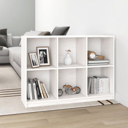 Libreria Bianca 104x33x76 cm in Legno Massello di Pino - homemem39