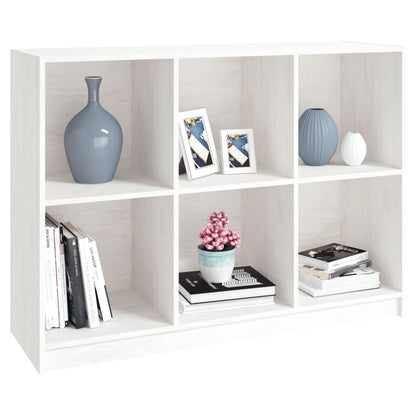 Libreria Bianca 104x33x76 cm in Legno Massello di Pino - homemem39