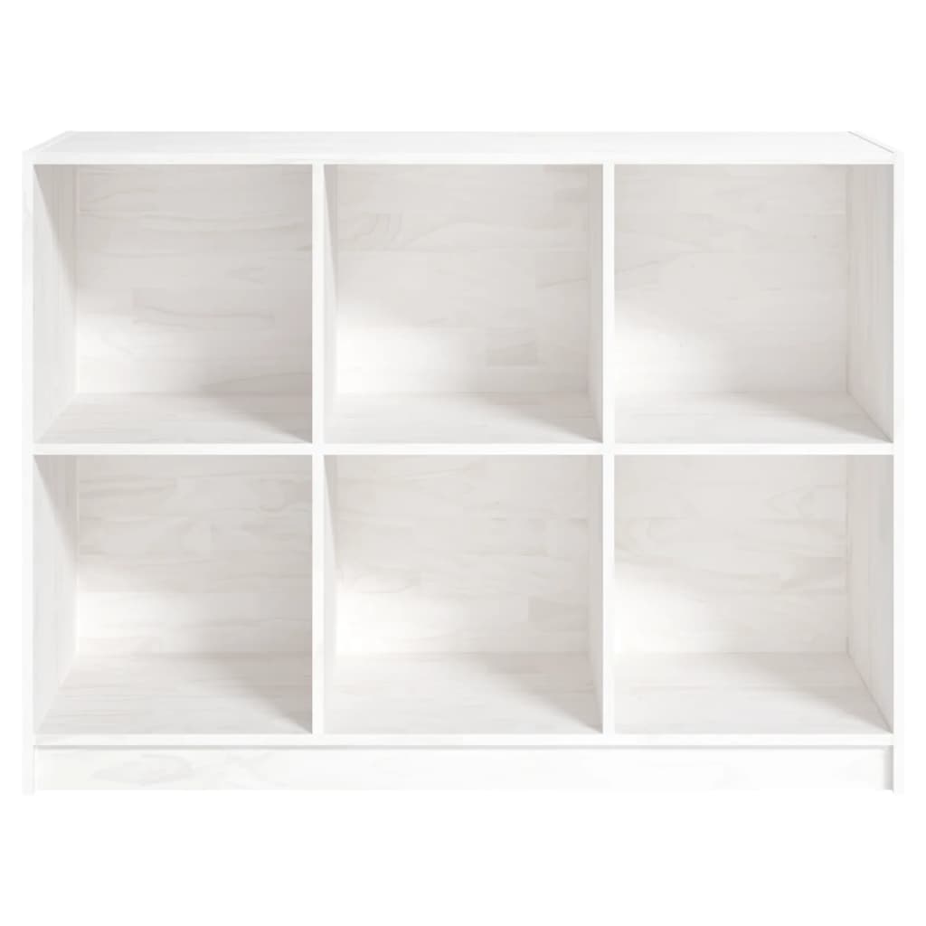 Libreria Bianca 104x33x76 cm in Legno Massello di Pino - homemem39