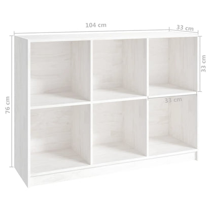 Libreria Bianca 104x33x76 cm in Legno Massello di Pino - homemem39