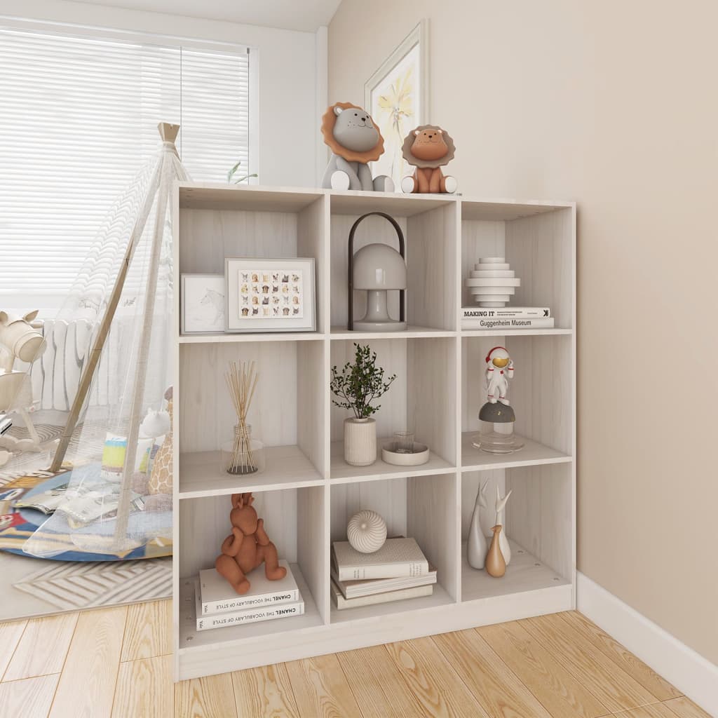 Libreria/Divisorio Bianco 104x33,5x110 cm in Massello di Pino | homemem39