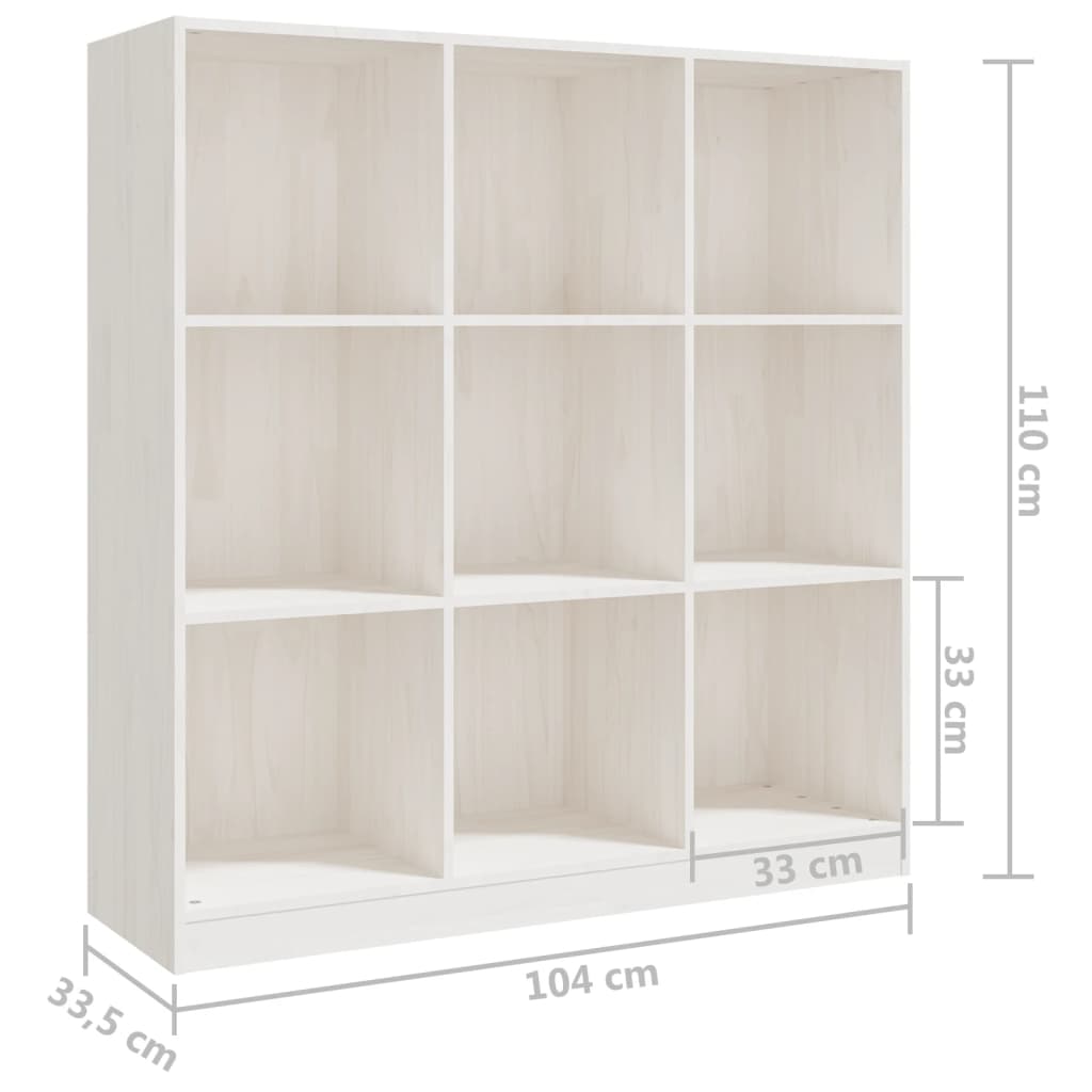 Libreria/Divisorio Bianco 104x33,5x110 cm in Massello di Pino | homemem39