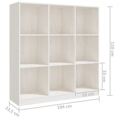 Libreria/Divisorio Bianco 104x33,5x110 cm in Massello di Pino | homemem39