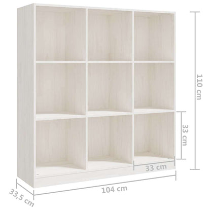 Libreria/Divisorio Bianco 104x33,5x110 cm in Massello di Pino