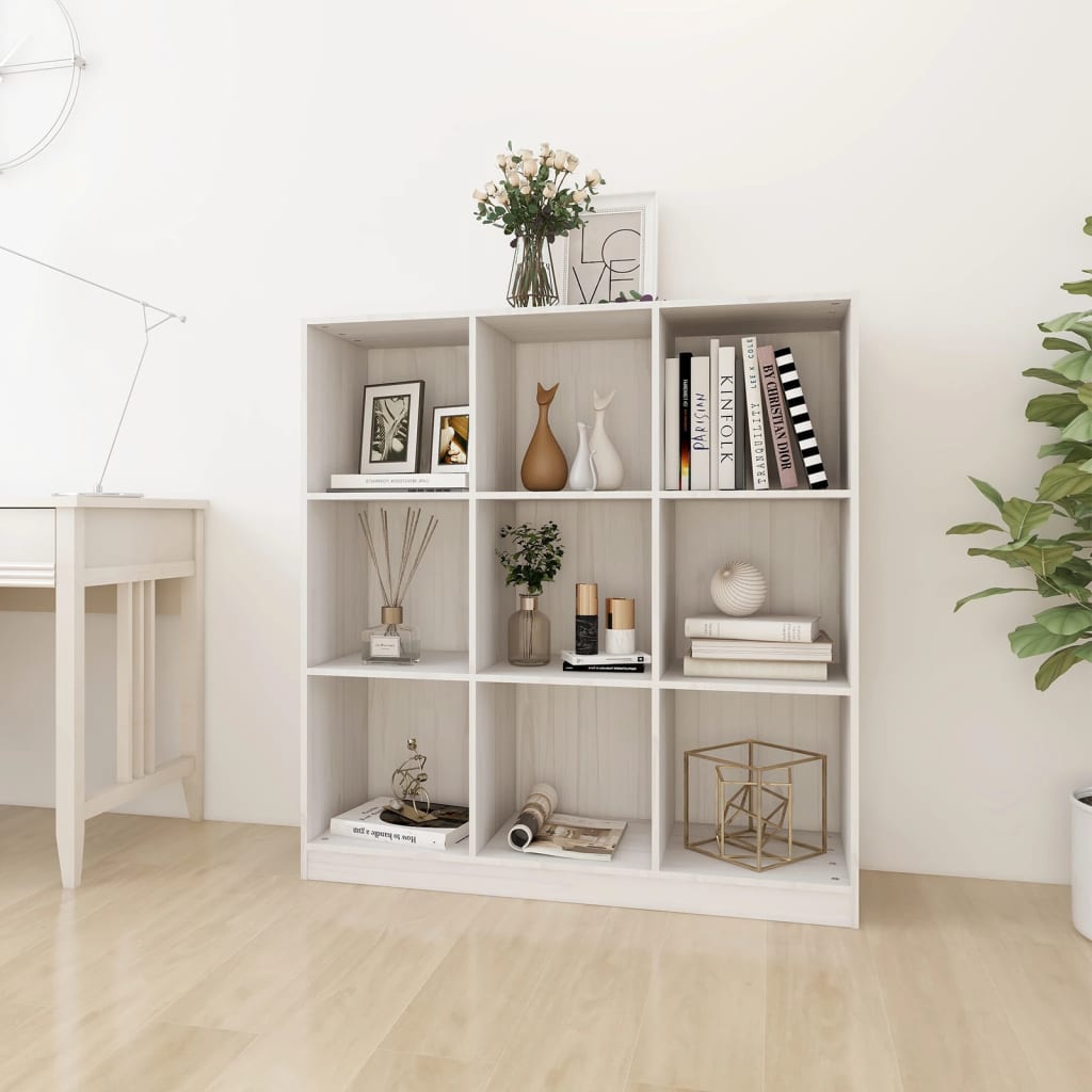 Libreria/Divisorio Bianco 104x33,5x110 cm in Massello di Pino | homemem39
