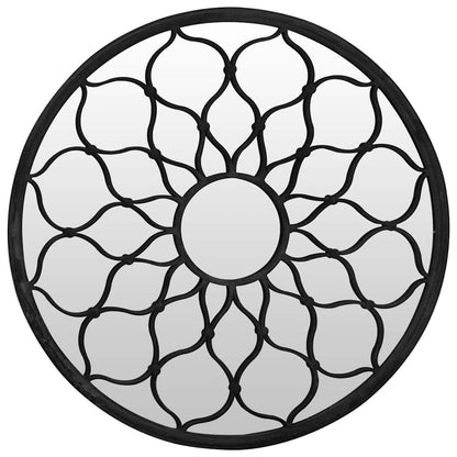 Specchio Nero 40x3 cm Rotondo in Ferro per Uso Interno | homemem39