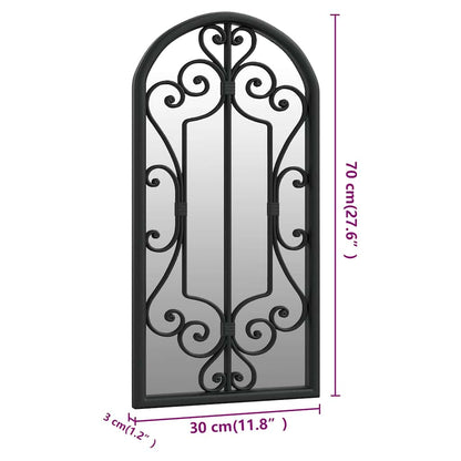Specchio Nero 70x30 cm Ferro per Uso Interno | homemem39