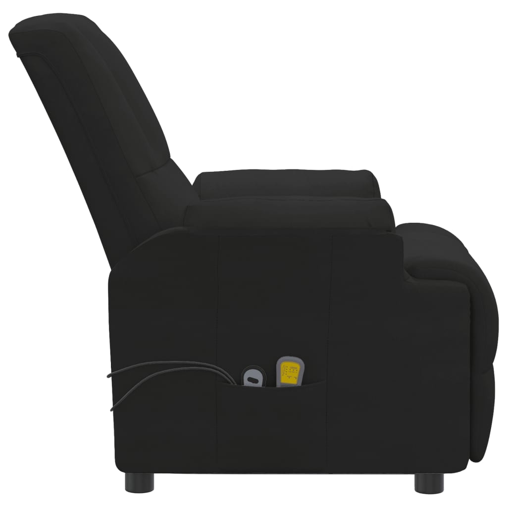 Poltrona Alzapersona Massaggiante Nera in Scamosciato - homemem39