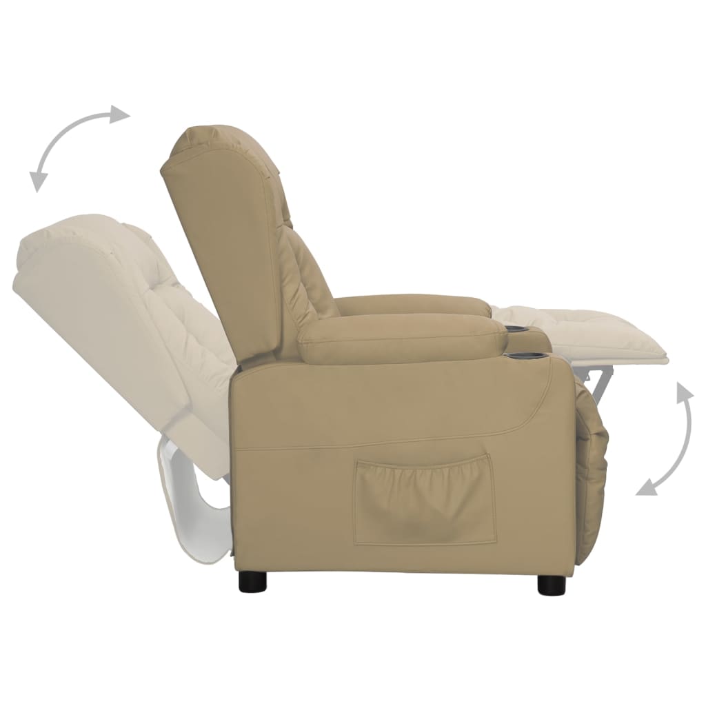 Poltrona Alzapersona Cappuccino in Similpelle